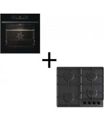 Gorenje Комплект (духовка электрическая BO6735E02BK + поверхность газовая G641EB), 740147, чорн