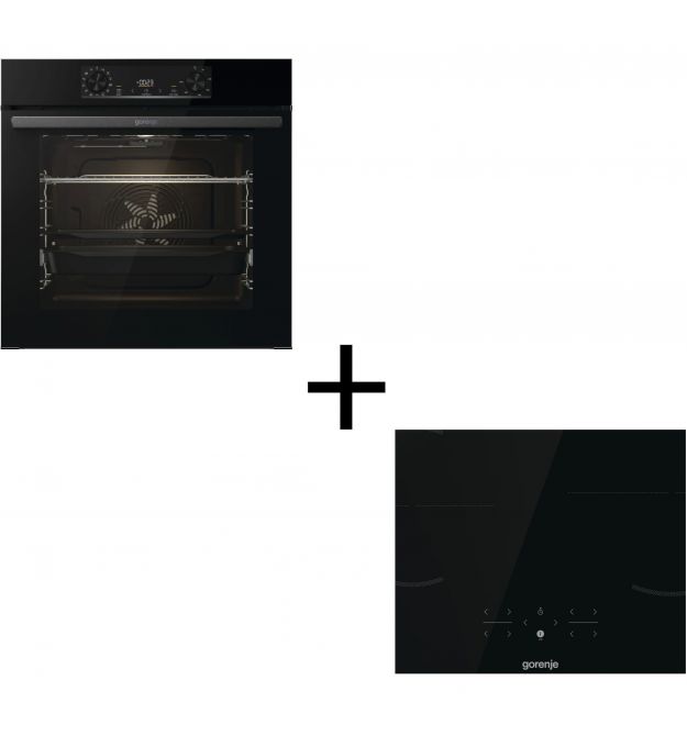 Gorenje Комплект (духовка электричесская BOS6737E06BG +поверхность индукционная GI6401BSC), 743032, чорн
