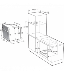 Gorenje Комплект (духовка электричесская BOS6737E06BG +поверхность индукционная GI6401BSC), 743032, чорн