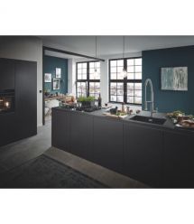 Grohe Мойка кухонная K700U кварц. композит, прямоуг., без крыла, 610х460х210мм, чаша - 1, врезная, черный гранит