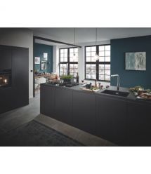 Grohe Мойка кухонная K700U кварц. композит, прямоуг., без крыла, 610х460х210мм, чаша - 1, врезная, черный гранит