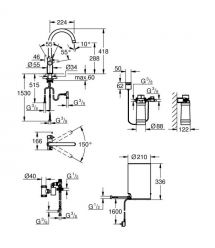 Grohe Комплект смесителя для кухни Red Duo и бойлерная система M размера