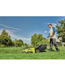 Ryobi Газонокосарка акумуляторна RLM36X46H50PG, MAX POWER 36В, 1х5Аг, 46см, 45л, 20-70мм, функционал Power-Assist, 17.8кг