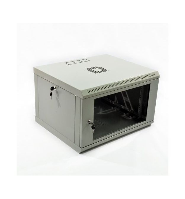 Шкаф 6U, 600х500х373 мм (Ш*Г*В), эконом, акриловое стекло, серый.