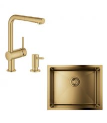Grohe Набор для кухни K700U стальная мойка 31574GN1 + смес. 30274GN0 + дозатор 40535GN0, матовый прохладный восход солнца