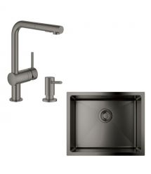 Grohe Набор для кухни K700U стальная мойка 31574AL1 + смес. 30274AL0 + дозатор 40535AL0, матовый графит