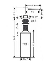 Hansgrohe Набор для кухни, гранитная мойка S520-F480 + смес. Focus M41, дозатор A41, серый камень-сталь