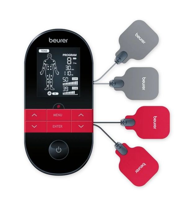 Beurer Электростимулятор для мышц, аккумулятор, 64 программы, функция разогрева, вес - 0.125кг, черный