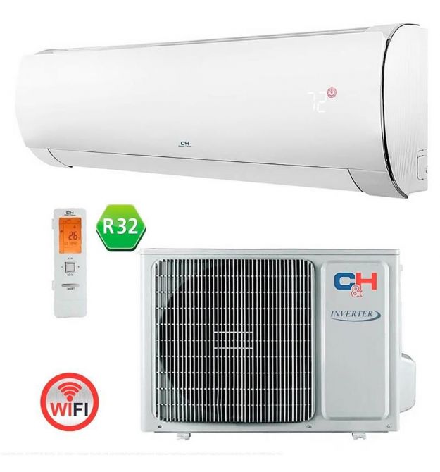 Cooper&Hunter Кондиционер Daytona CH-S09FTXD2-WP, 25 м2, инвертор, A++/A+++, до -25°С, Wi-Fi, R32, белый
