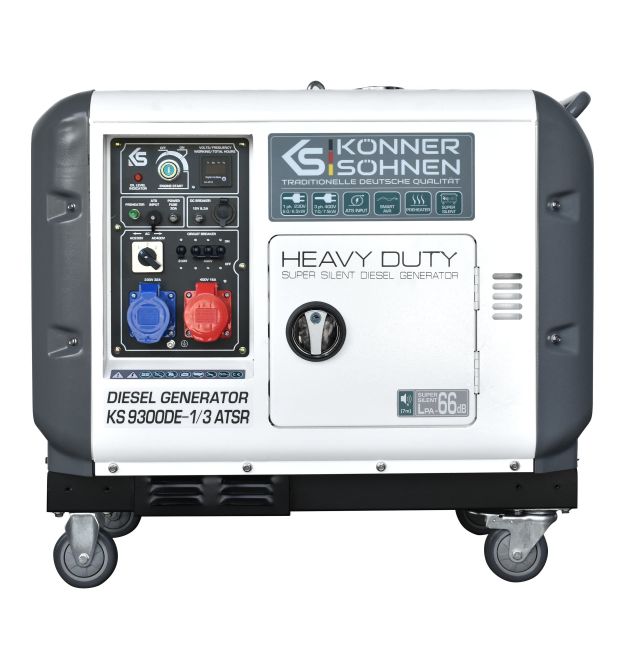 Könner & Söhnen Генератор дизельный KS 9300DE-1/3 ATSR,230/400В,6.5/6.0кВт,7.5/7.0кВт,1/3Фазы, АВР(ATS), электростартер, 168кг