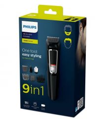 Philips Триммер Series 3000 для бороды, усов, носа и головы, акум., роторный мотор, насадок-5, сталь, черный
