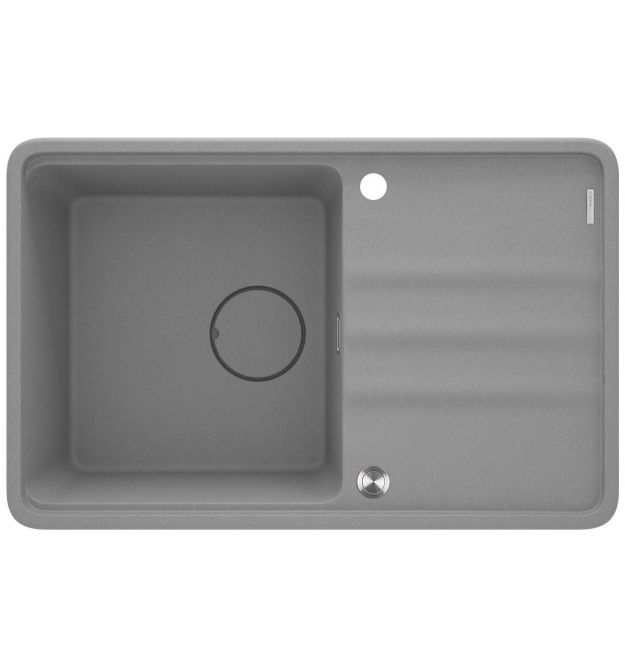 Deante Мойка кухонная Momi, гранит, прямоуг., с крылом, 780х500х230мм, чаша - 1, врезная, серый + кухонная доска