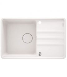 Deante Мойка кухонная Momi, гранит, прямоуг., с крылом, 780х500х230мм, чаша - 1, врезная, алебастр + кухонная доска