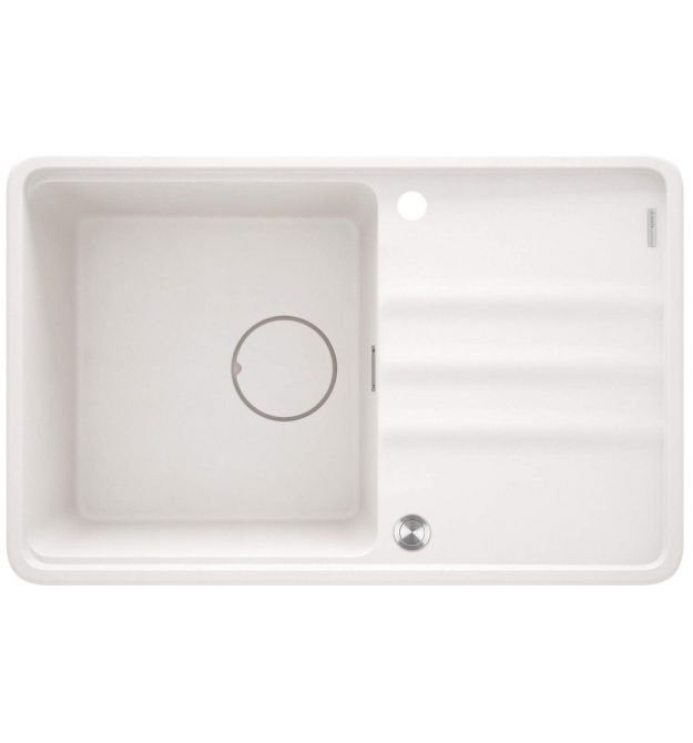 Deante Мойка кухонная Momi, гранит, прямоуг., с крылом, 780х500х230мм, чаша - 1, врезная, алебастр + кухонная доска