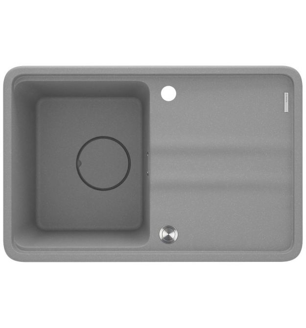 Deante Мойка кухонная Momi, гранит, прямоуг., с крылом, 670х440х230мм, чаша - 1, врезная, серый + кухонная доска