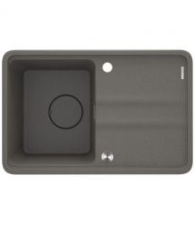 Deante Мойка кухонная Momi, гранит, прямоуг., с крылом, 670х440х230мм, чаша - 1, врезная, антрацит + кухонная доска