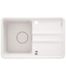 Deante Мойка кухонная Momi, гранит, прямоуг., с крылом, 670х440х230мм, чаша - 1, врезная, алебастр + кухонная доска