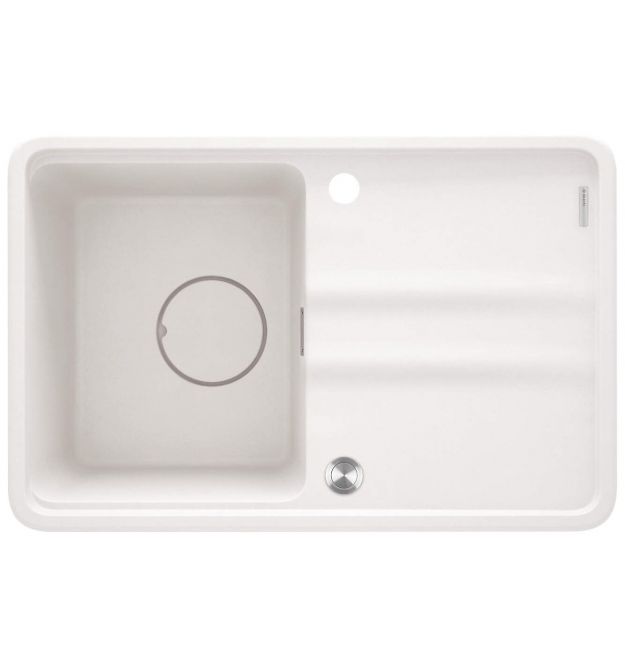 Deante Мойка кухонная Momi, гранит, прямоуг., с крылом, 670х440х230мм, чаша - 1, врезная, алебастр + кухонная доска