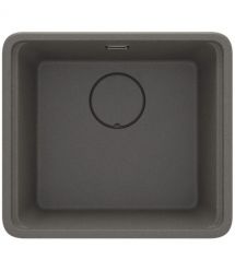 Deante Мойка кухонная Momi, гранит, квадрат, без крыла, 500х440х230мм, чаша - 1, универсальная, антрацит + кухонная доска