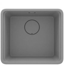 Deante Мойка кухонная Momi, гранит, квадрат, без крыла, 500х440х230мм, чаша - 1, универсальная, серый + кухонная доска