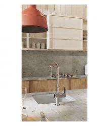 Deante Мойка кухонная Momi, гранит, квадрат, без крыла, 500х440х230мм, чаша - 1, универсальная, алебастр+ кухонная доска