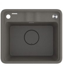 Deante Мойка кухонная Momi, гранит, квадрат, без крыла, 500х440х230мм, чаша - 1, врезная, антрацит + кухонная доска