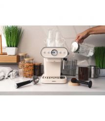 ARDESTO Кофеварка рожковая Vintage Dream 1.2л, молотый, ручной капучинатор, подогрев чашек, бежевый