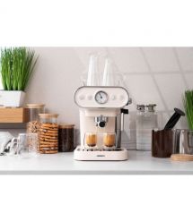 ARDESTO Кофеварка рожковая Vintage Dream 1.2л, молотый, ручной капучинатор, подогрев чашек, бежевый