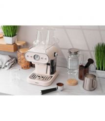 ARDESTO Кофеварка рожковая Vintage Dream 1.2л, молотый, ручной капучинатор, подогрев чашек, бежевый