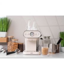 ARDESTO Кофеварка рожковая Vintage Dream 1.2л, молотый, ручной капучинатор, подогрев чашек, бежевый