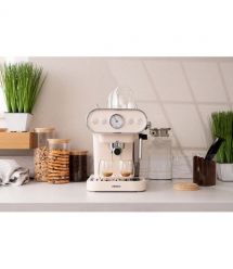 ARDESTO Кофеварка рожковая Vintage Dream 1.2л, молотый, ручной капучинатор, подогрев чашек, бежевый