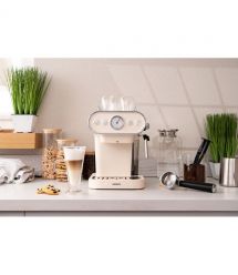 ARDESTO Кофеварка рожковая Vintage Dream 1.2л, молотый, ручной капучинатор, подогрев чашек, бежевый