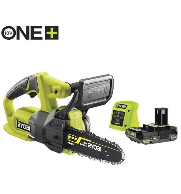 Ryobi Пила цепная аккумуляторная ONE+ RY18CS20A-125 18В акб 1х2.5А·ч ЗУ 20см 2.3кг