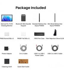 Huion Графический монитор 19" Kamvas Pro 19,4K USB-Cх2, 3.5 mini-jack, серый тёмный