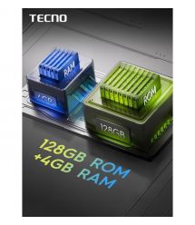 TECNO Смартфон Spark Go 1 (KL4) 6.67" 3/128ГБ, 2SIM, 5000мА•ч, Startrail Black