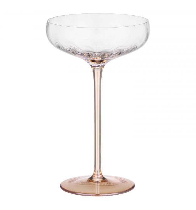 ARDESTO Набор бокалов для шампанского Black Mars Amber 200мл, 2шт, стекло, прозрачно-золотистый