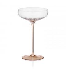 ARDESTO Набор бокалов для шампанского Black Mars Amber 200мл, 2шт, стекло, прозрачно-золотистый