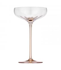 ARDESTO Набор бокалов для шампанского Black Mars Amber 200мл, 2шт, стекло, прозрачно-золотистый