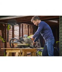 Ryobi Пила торцовочная RMS18254X-0, аккумуляторная, 18В ONE+ НР, с протяжкой, диск 254мм, 14кг, без АКБ и ЗП