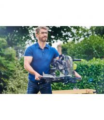 Ryobi Пила торцовочная RMS18254X-0, аккумуляторная, 18В ONE+ НР, с протяжкой, диск 254мм, 14кг, без АКБ и ЗП