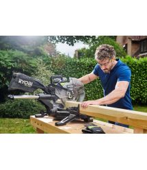 Ryobi Пила торцовочная RMS18254X-0, аккумуляторная, 18В ONE+ НР, с протяжкой, диск 254мм, 14кг, без АКБ и ЗП