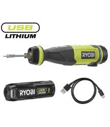 Ryobi Паяльник аккумуляторный USB Lithium RSI4-120G 4В 2А·ч 460°С светодиодная подсветка 0.1кг
