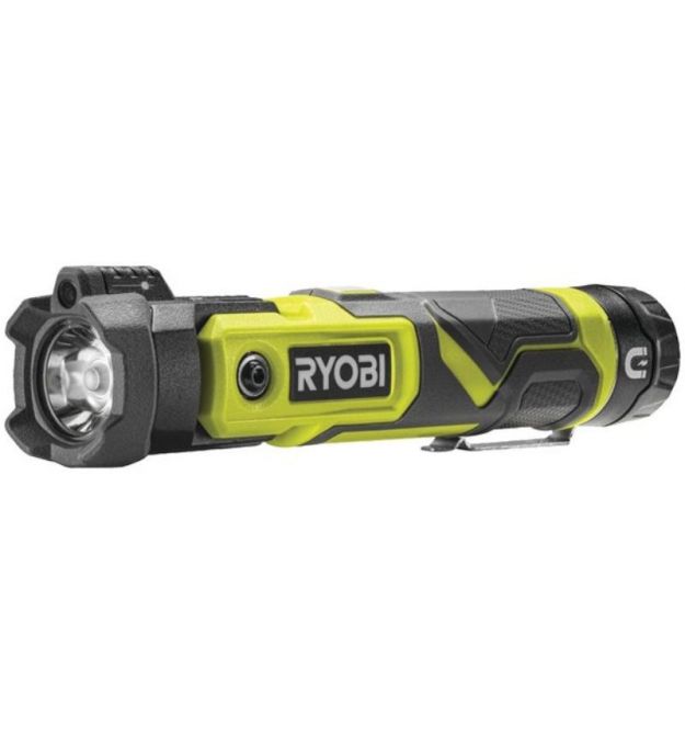 Ryobi Фонарь ручной аккумуляторный USB Lithium RLP4-120G, 4В, 2А·ч, 640лм, 3 функции ос