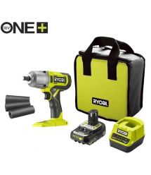Ryobi Гайковерт ударный аккумуляторный ONE+ RIW18-1C20SA3 18В АКБ 1х2А·ч 2600об·мин 800Нм 1/2" 3 скорости 1.7кг сумка