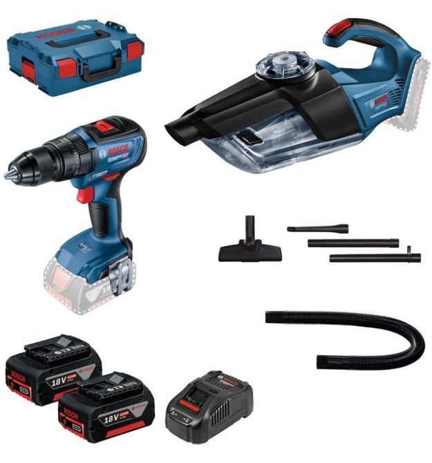 Bosch Набор из двух аккумуляторных инструментов 18В дрель-шуруповерт GSR 18