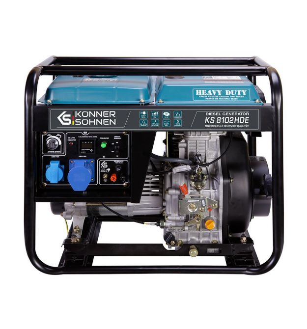Könner & Söhnen Генератор дизельный KS 8102HDE (EURO II), 230В, 6.5кВт, электростартер, 117кг