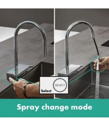 Hansgrohe Смеситель для кухни Aquno Select M81, дл.излива - 220мм, поворотный, вытяжной, 1 рычаг, хром