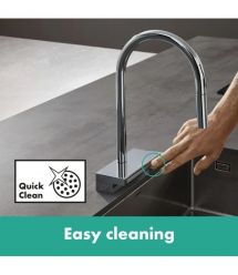 Hansgrohe Смеситель для кухни Aquno Select M81, дл.излива - 220мм, поворотный, вытяжной, 1 рычаг, хром