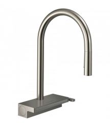 Hansgrohe Смеситель для кухни Aquno Select M81, дл.излива - 220мм, поворотный, вытяжной, 1 рычаг, сталь