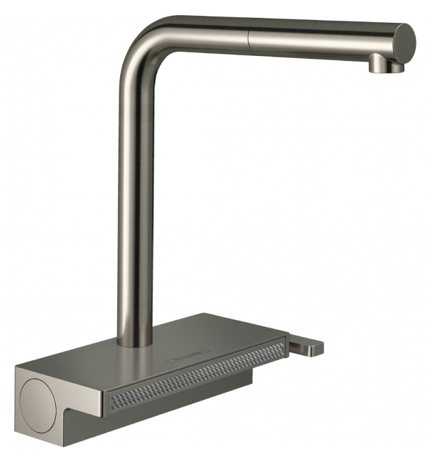 Hansgrohe Смеситель для кухни Aquno Select M81, дл.излива - 210мм, поворотный, вытяжной, 1 рычаг, сталь